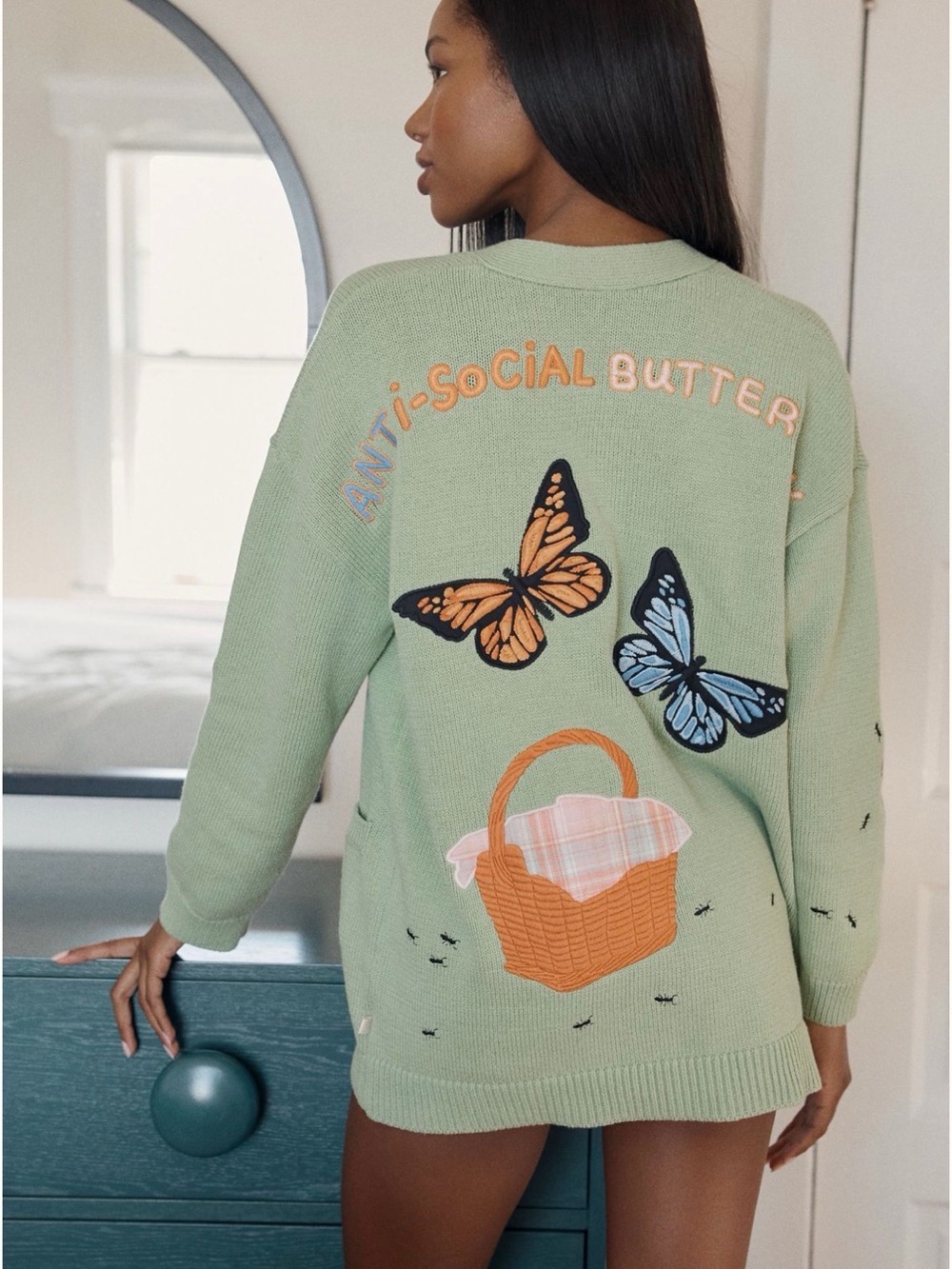 NWT LyreBird Picnic Friends Cardigan Sweater - anti social butterfly